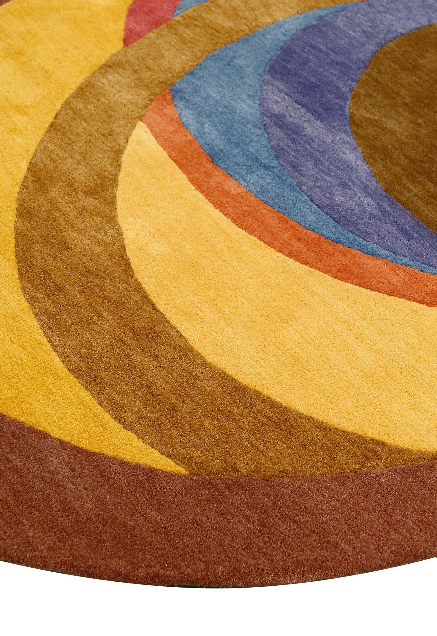 Modern Circles Style Colorful Hand Tufted 5x7 Wool Rug