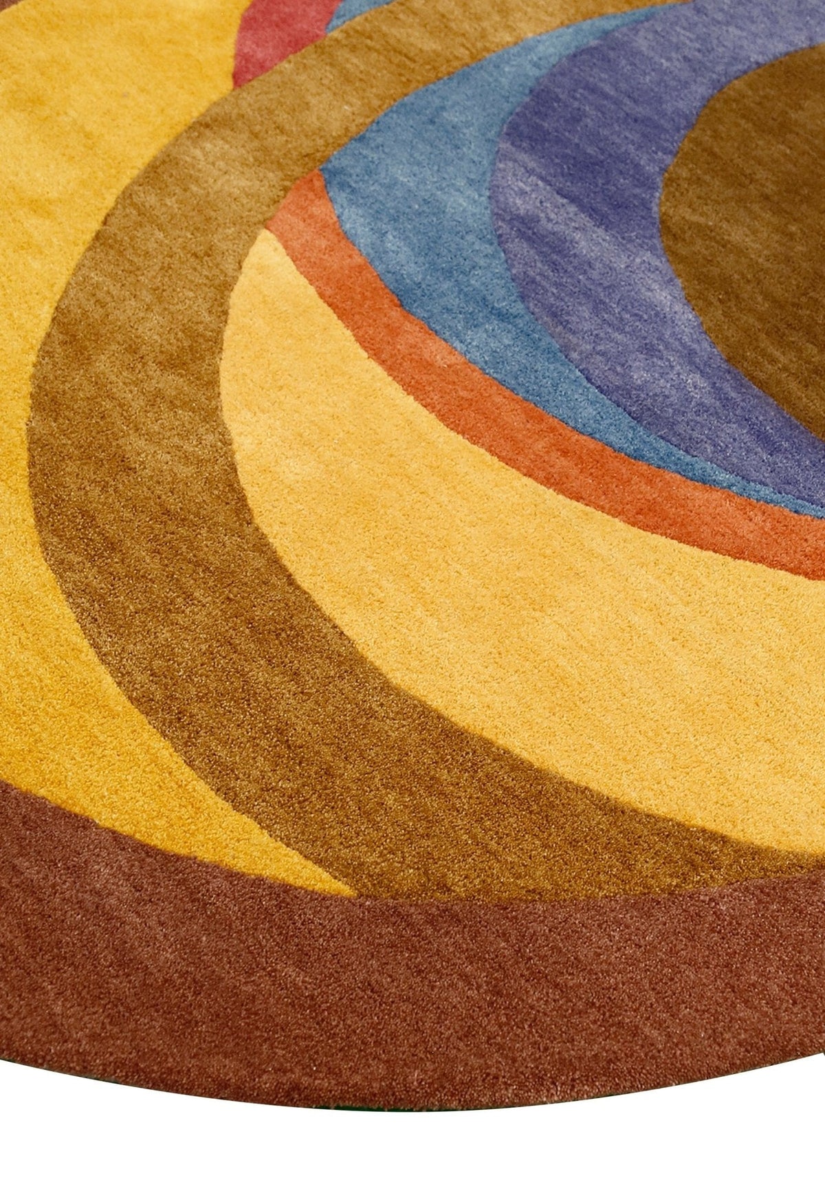Modern Circles Style Colorful Hand Tufted 5x7 Wool Rug.
