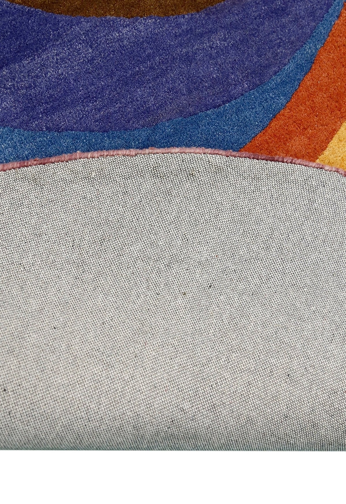 Modern Circles Style Colorful Hand Tufted 5x7 Wool Rug.
