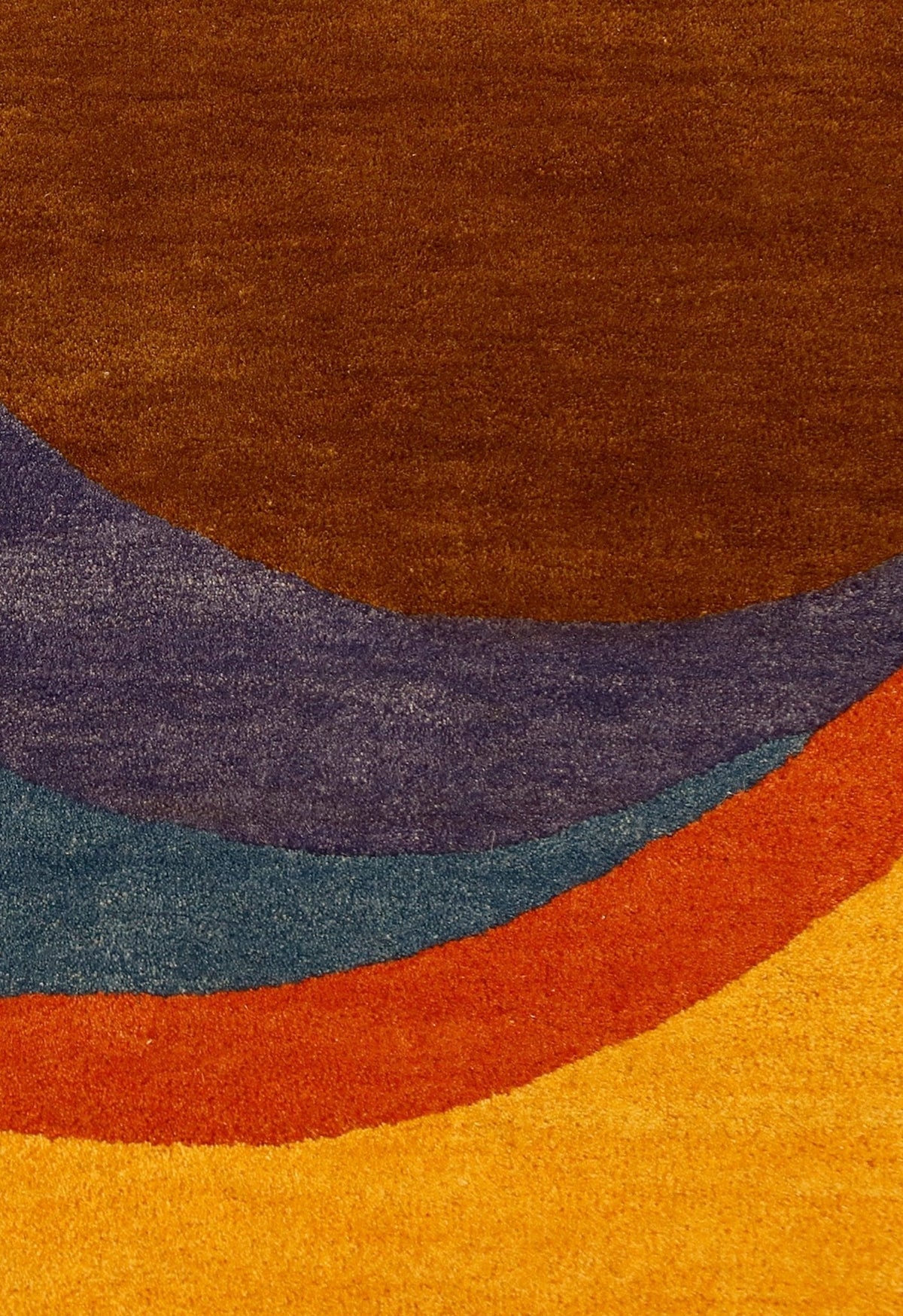 Modern Circles Style Colorful Hand Tufted 5x7 Wool Rug.