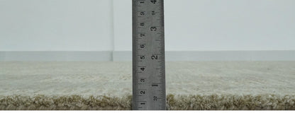 Modern Contemporarry Olive and Ivory Hand Tufted Custom Made wool rug.