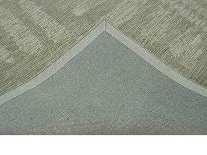 Modern Contemporarry Olive and Ivory Hand Tufted Custom Made wool rug.