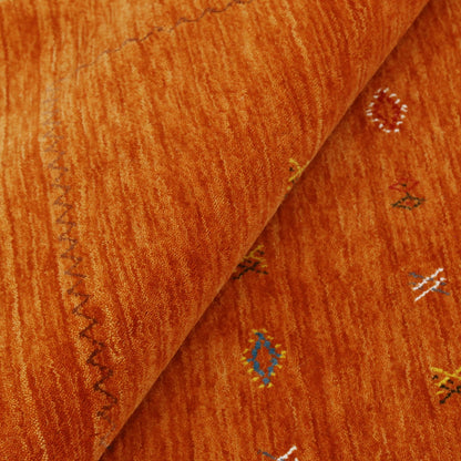 Modern Design Orange Hand Loomed Wool Area Rug.
