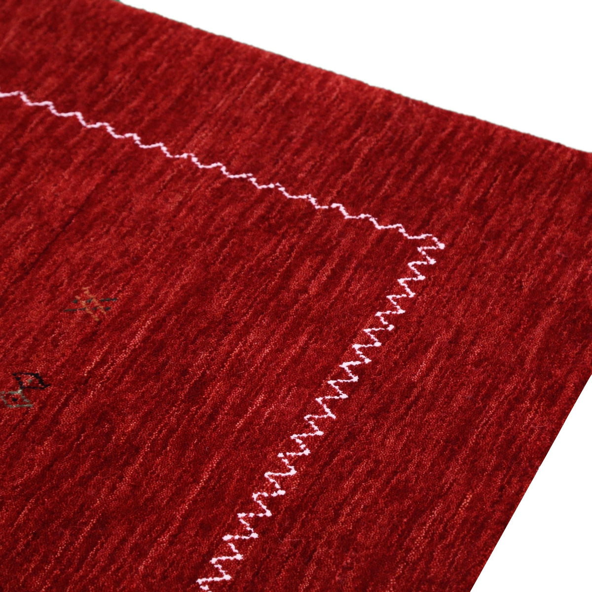 Modern Design Red Hand Loomed Wool Area Rug.