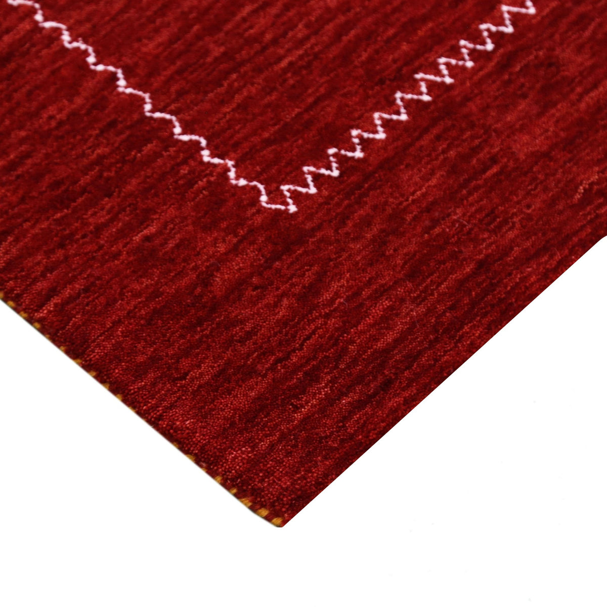 Modern Design Red Hand Loomed Wool Area Rug.