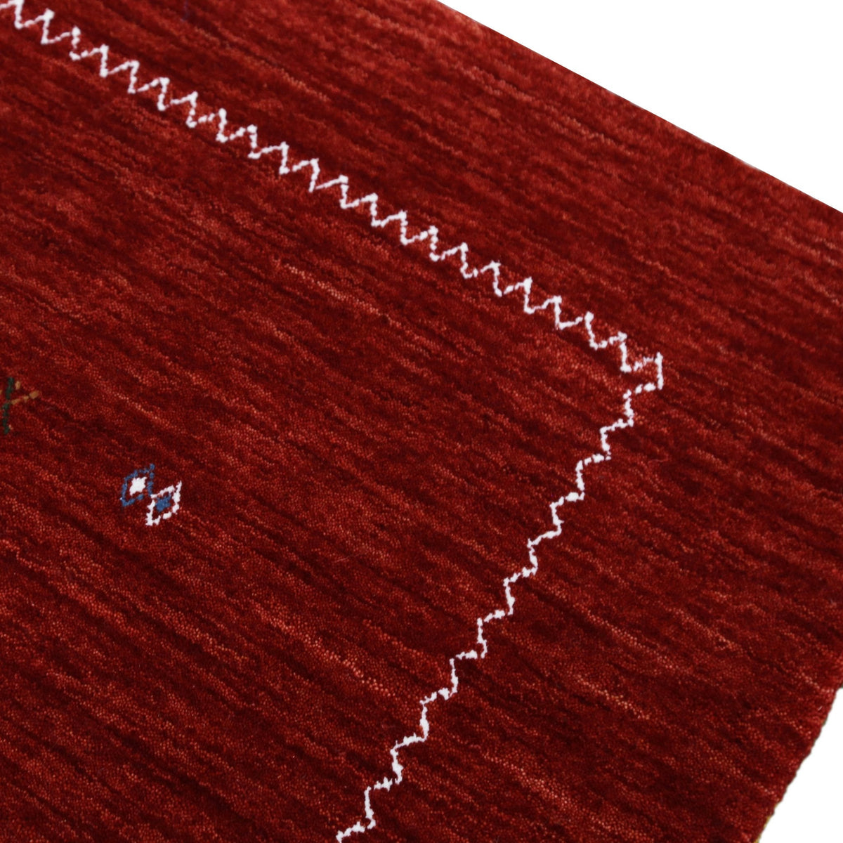Modern Design Red Hand Loomed Wool Area Rug.