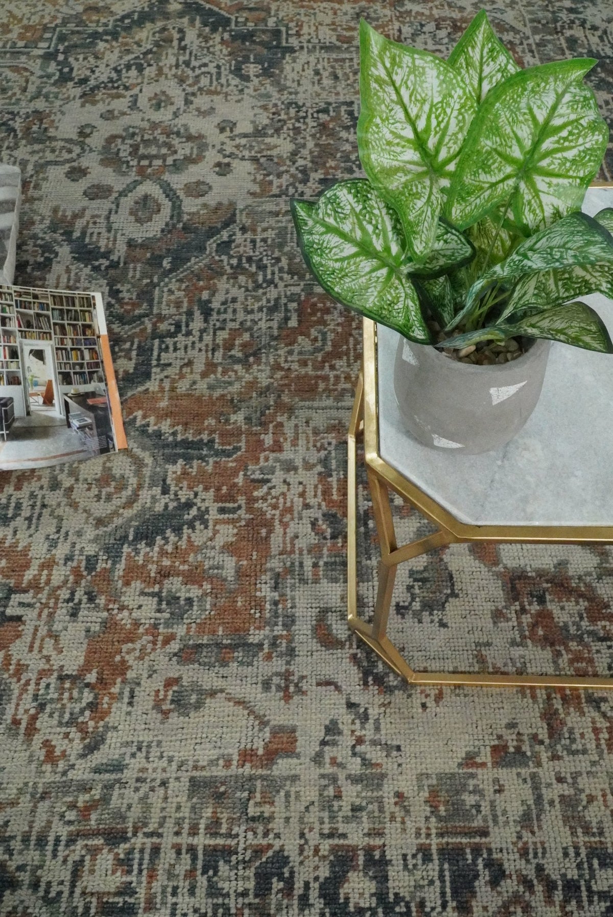 Distressed Traditional Turkish Brown And Charcoal Hand Knotted Wool Area Rug.
