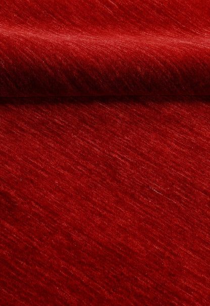 Modern Red Solid Design Hand Loomed Wool Area Rug.