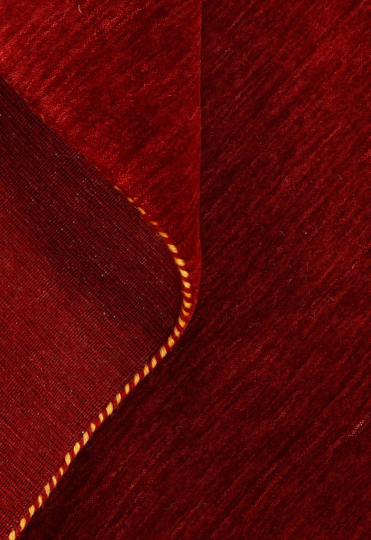 Modern Red Solid Design Hand Loomed Wool Area Rug.