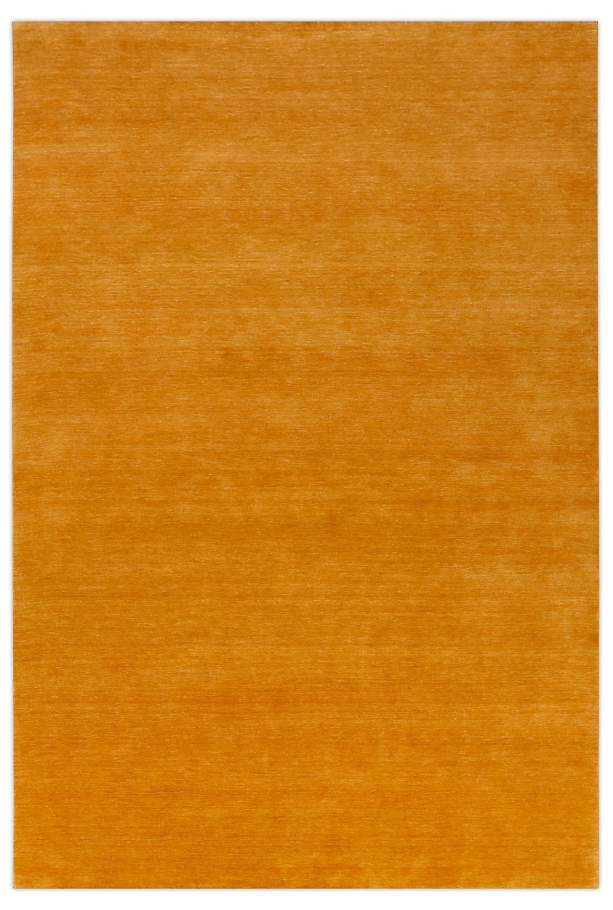 Modern Solid Gold Hand Loomed Wool Area Rug.