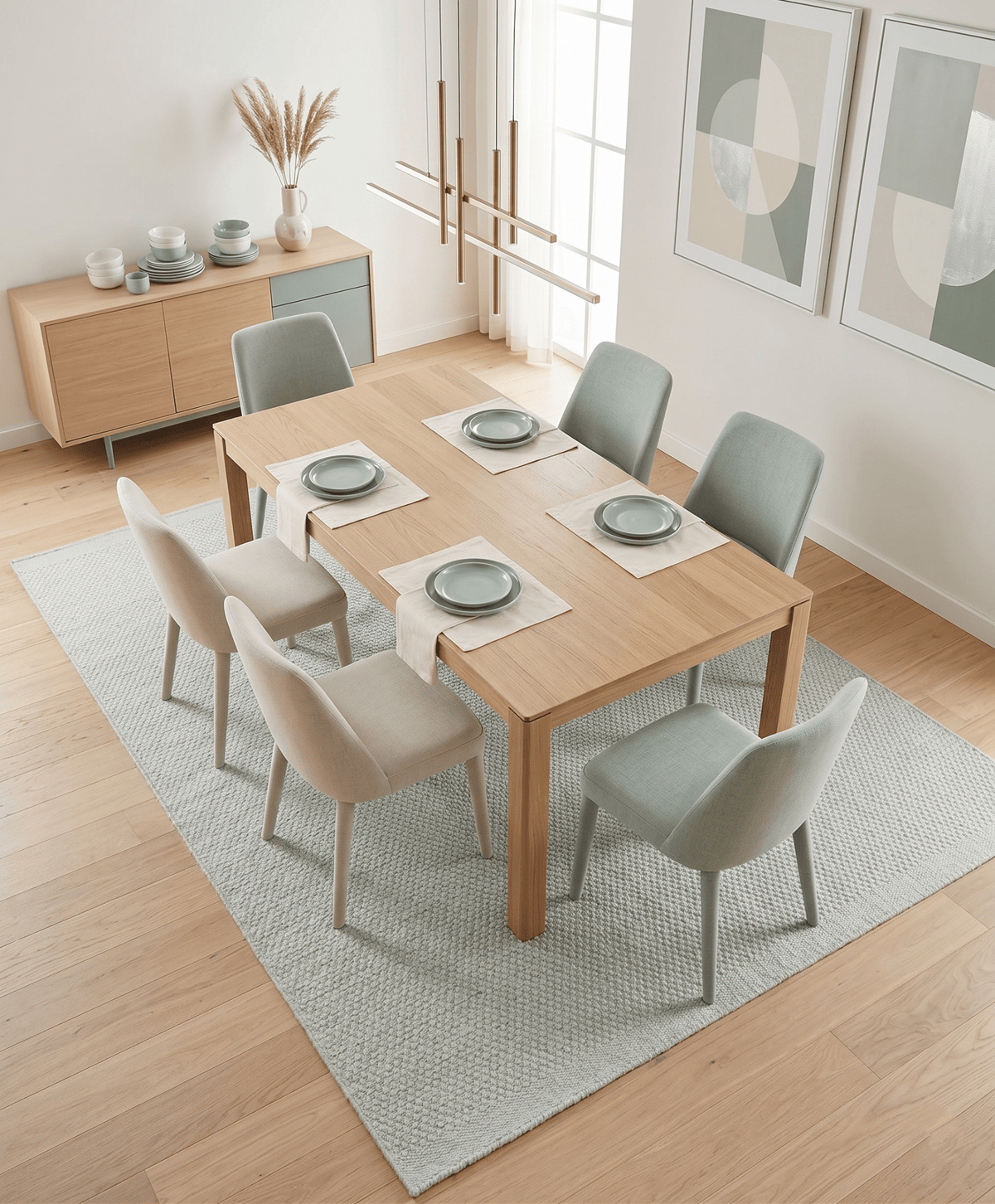 Modern Solid Ivory Hand made Dari Area Wool Rug.