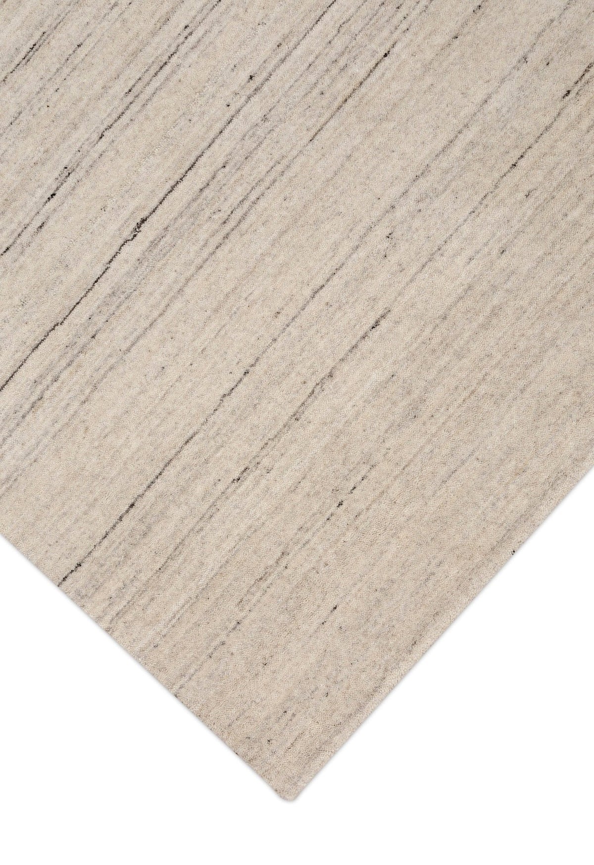 Modern Style Ivory Hand Loomed Wool Area Rug.