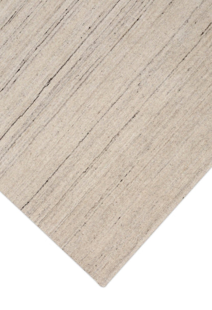 Modern Style Ivory Hand Loomed Wool Area Rug.