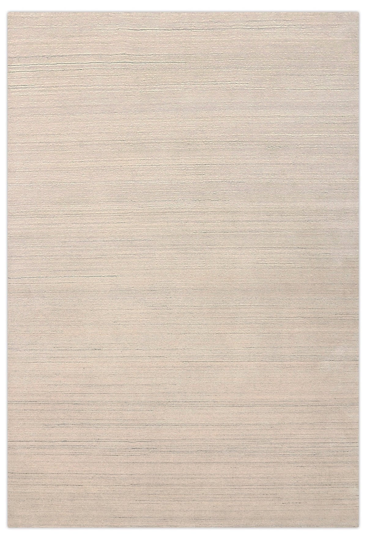 Modern Style Ivory Hand Loomed Wool Area Rug.