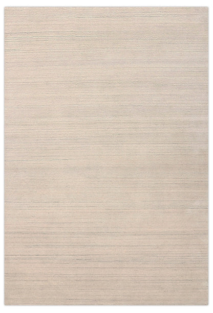 Modern Style Ivory Hand Loomed Wool Area Rug.