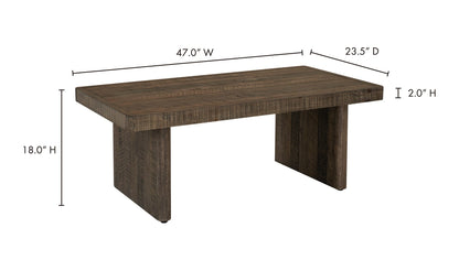 The Carpentry Shop Co. Monterey Coffee Table Aged Brown Monterey Coffee Table Aged Brown
