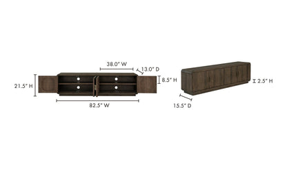 The Carpentry Shop Co. Monterey Media Cabinet Aged Brown Monterey Media Cabinet Aged Brown