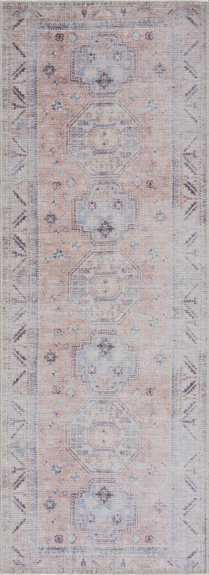 Morcott Peach Washable Area Rug
