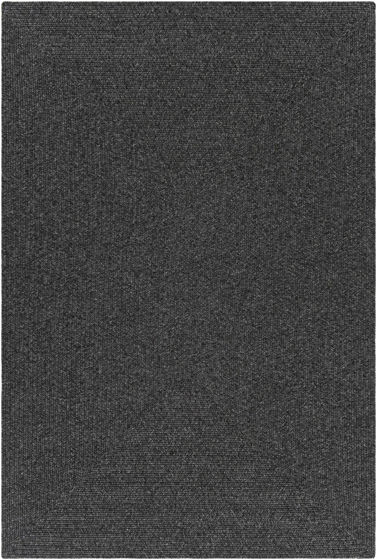 Black Braided Faux Jute Outdoor Rug.