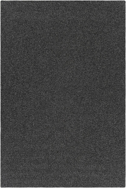 Black Braided Faux Jute Outdoor Rug.