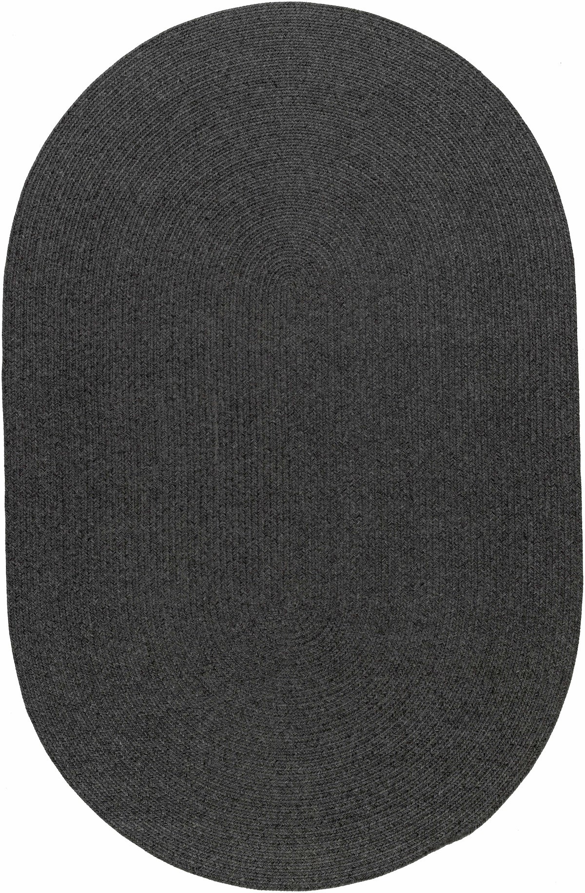Black Braided Faux Jute Outdoor Rug.