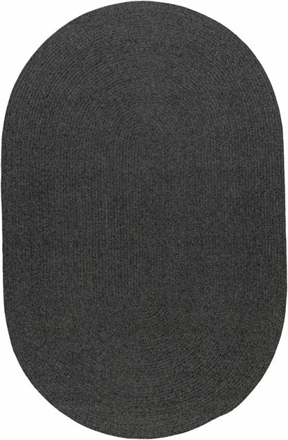 Black Braided Faux Jute Outdoor Rug.