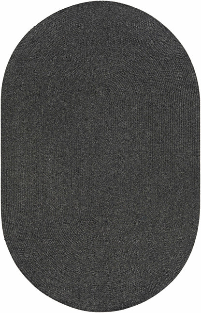 Black Braided Faux Jute Outdoor Rug.