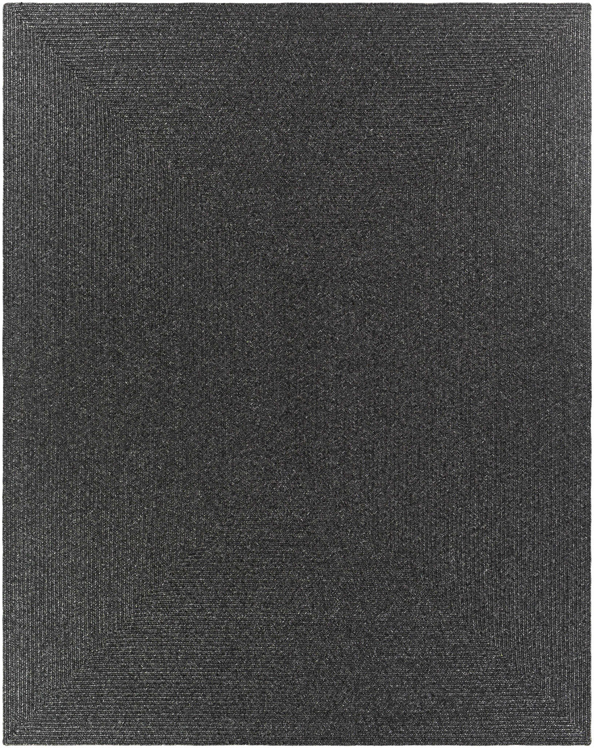 Black Braided Faux Jute Outdoor Rug.