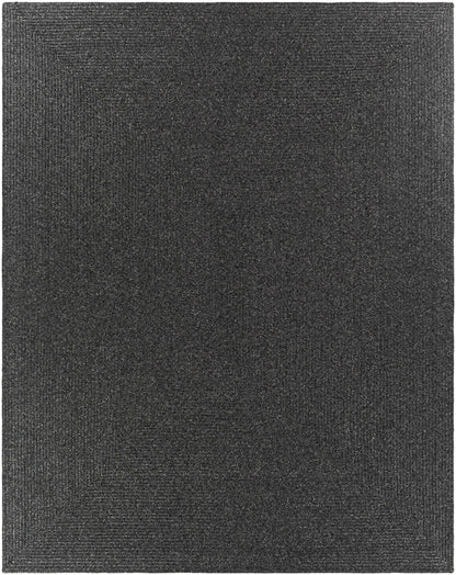 Black Braided Faux Jute Outdoor Rug.