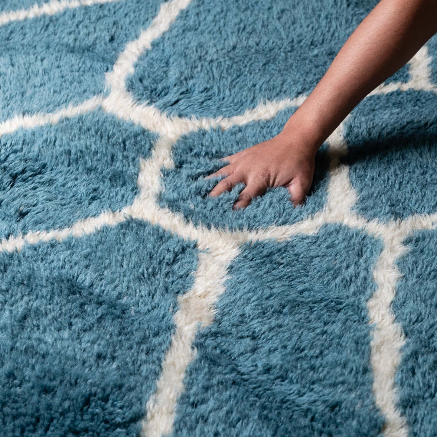 Benisouk mrirt rug Aquamarine Dreams - Luxury Shag Moroccan Rug Aquamarine Dreams - Luxury Shag Moroccan Rug