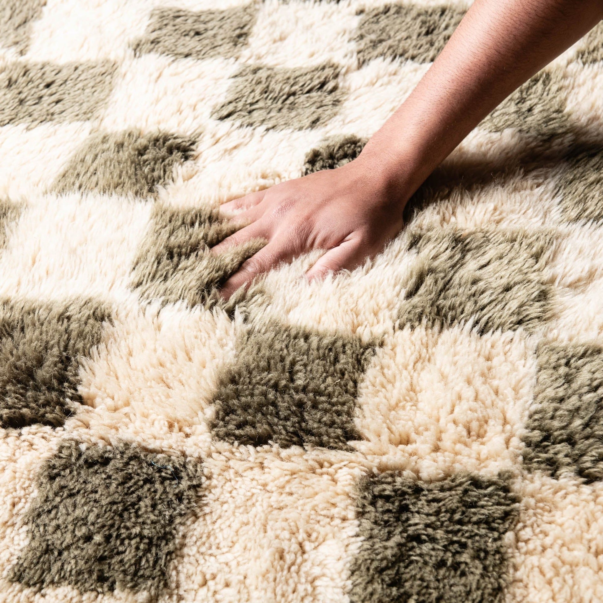 Benisouk mrirt rug Checkered Garden - Luxury Shag Moroccan Rug Checkered Garden - Luxury Shag Moroccan Rug
