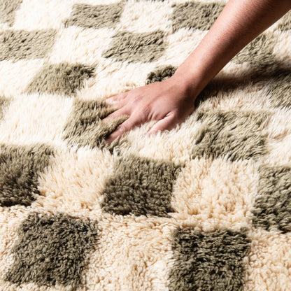 Benisouk mrirt rug Checkered Garden - Luxury Shag Moroccan Rug Checkered Garden - Luxury Shag Moroccan Rug