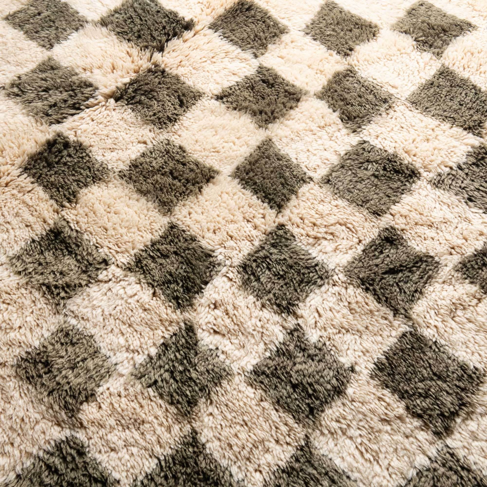 Benisouk mrirt rug Checkered Garden - Luxury Shag Moroccan Rug Checkered Garden - Luxury Shag Moroccan Rug