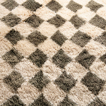 Benisouk mrirt rug Checkered Garden - Luxury Shag Moroccan Rug Checkered Garden - Luxury Shag Moroccan Rug