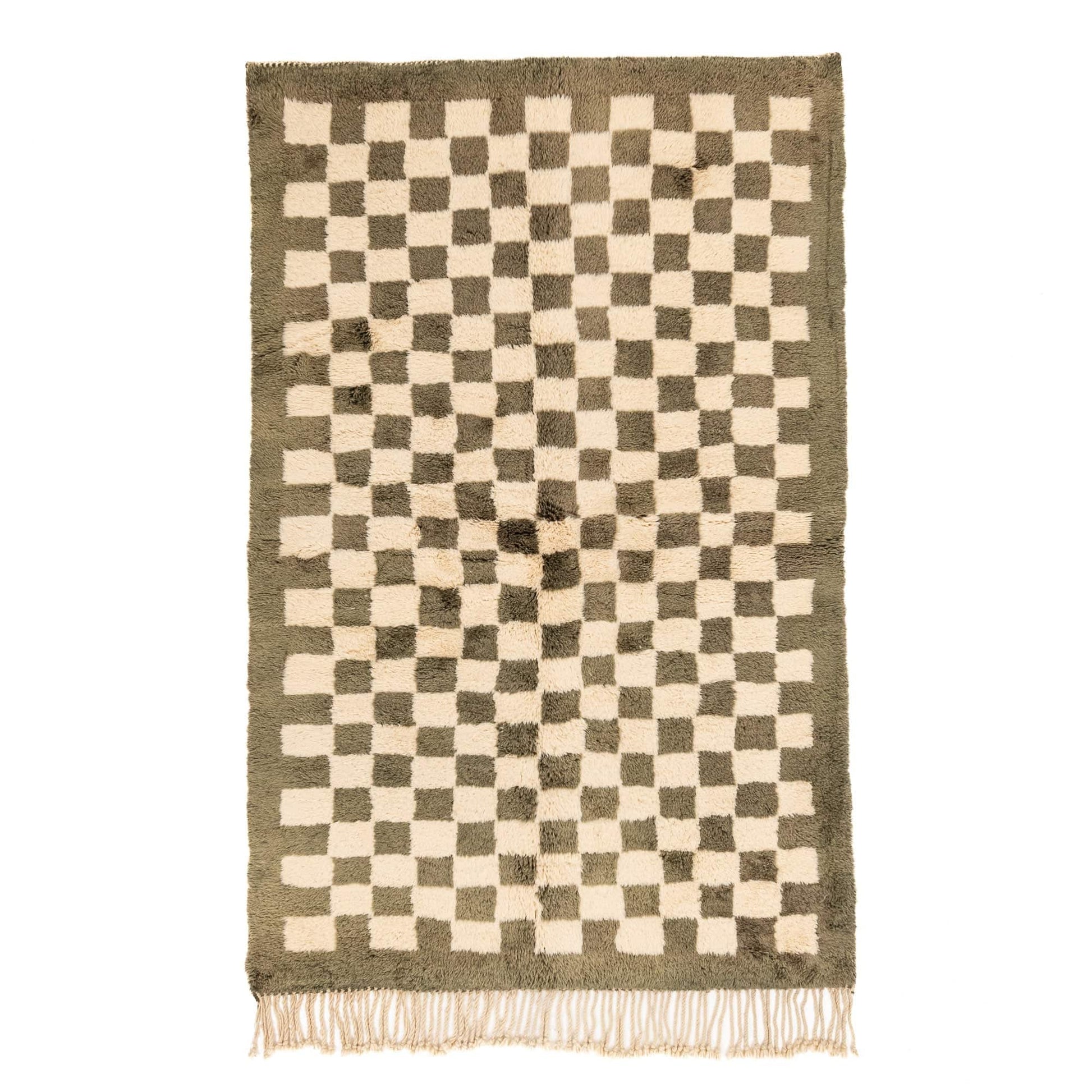 Benisouk mrirt rug Checkered Garden - Luxury Shag Moroccan Rug Checkered Garden - Luxury Shag Moroccan Rug