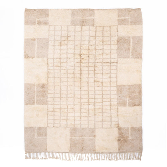 Benisouk mrirt rug Silver Lattice - Luxury Shag Moroccan Rug Silver Lattice - Luxury Shag Moroccan Rug