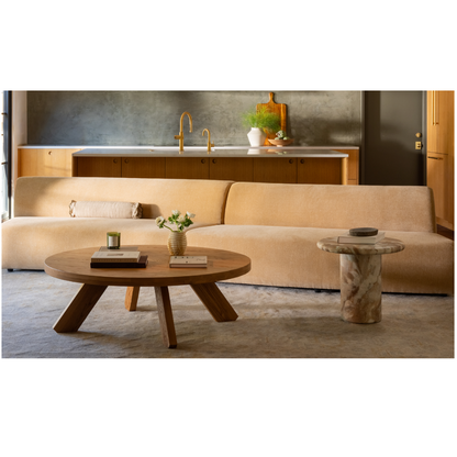 Naomi 3 Piece Concave Modular Sectional Golden Yellow