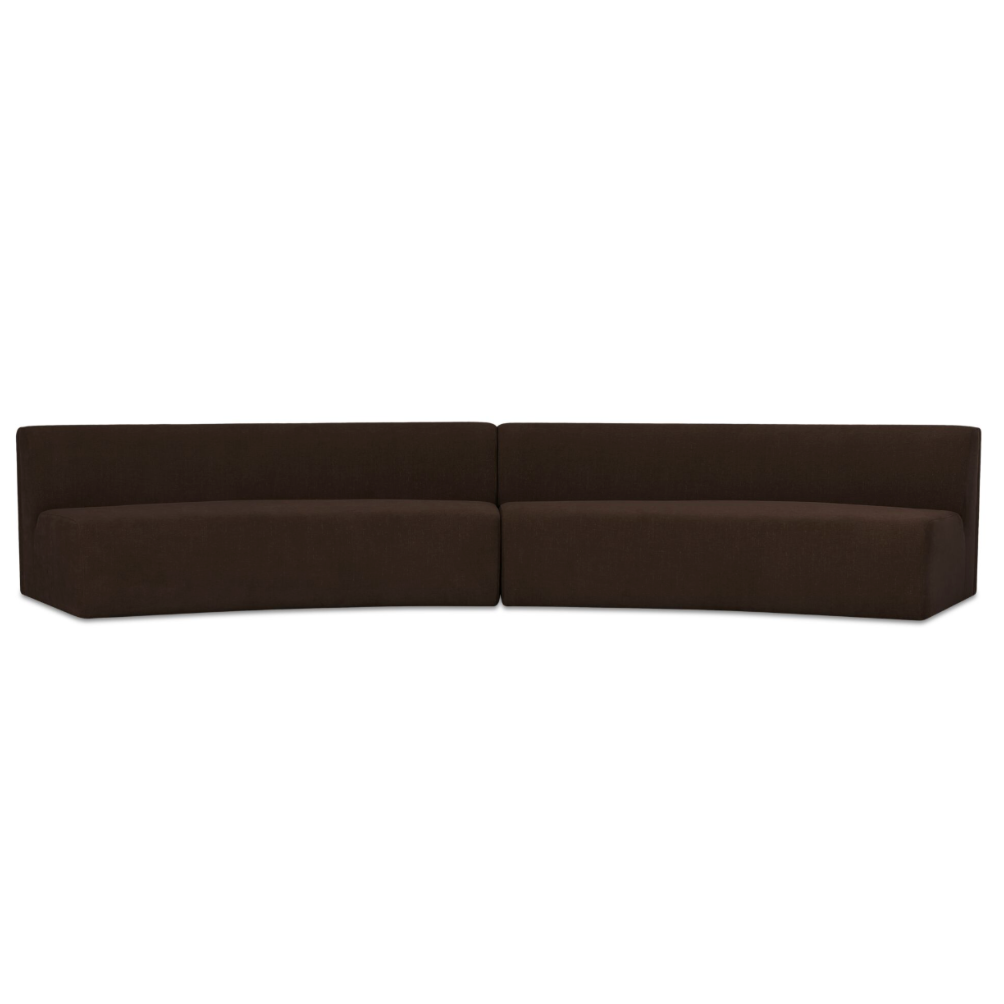 Naomi 2 Piece Concave Modular Sectional Dark Brown