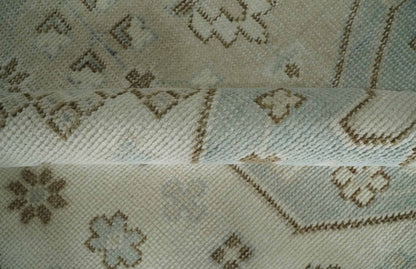 Neutral Ivory, Brown and Gray Hand knotted Traditional Multi Size wool Area Rug.