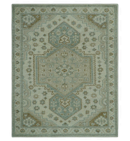 Neutral Ivory, Brown and Gray Hand knotted Traditional Multi Size wool Area Rug.