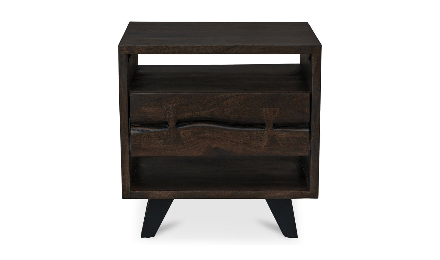 Moe's Home Collection Nightstands Madagascar Nightstand Dark Brown Madagascar Nightstand Dark Brown