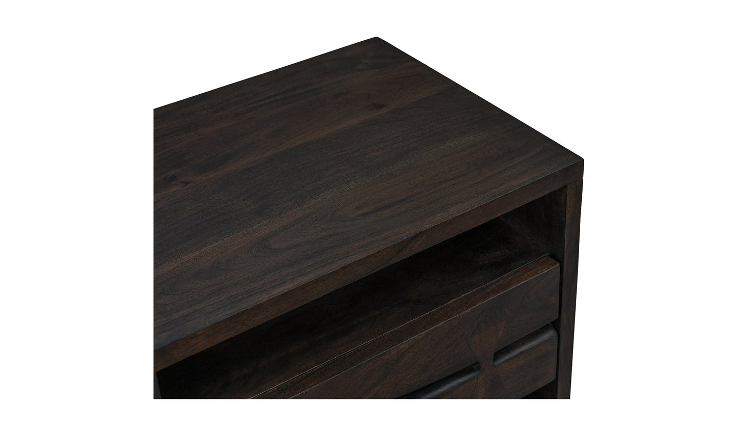 Moe's Home Collection Nightstands Madagascar Nightstand Dark Brown Madagascar Nightstand Dark Brown