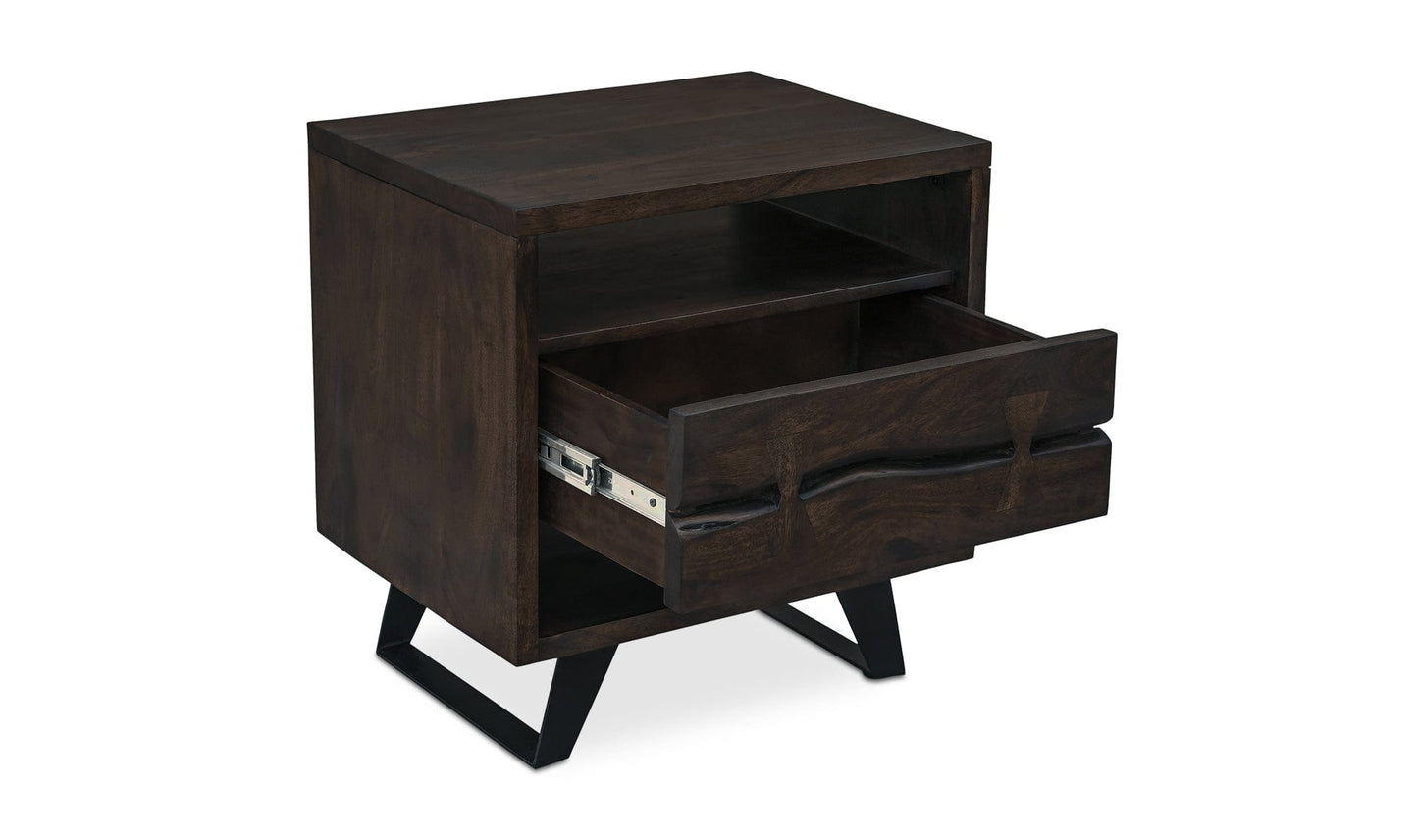Moe's Home Collection Nightstands Madagascar Nightstand Dark Brown Madagascar Nightstand Dark Brown