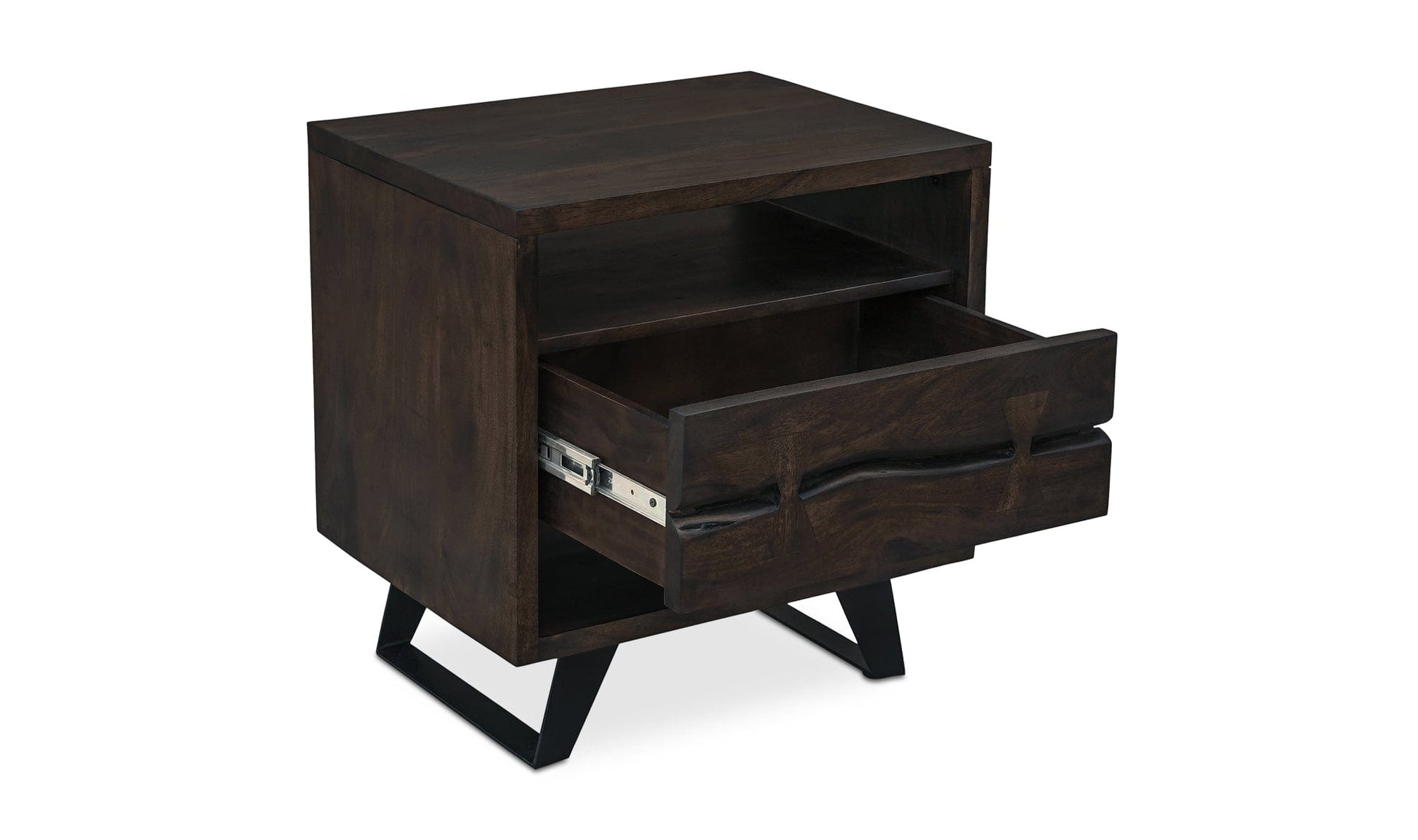Moe's Home Collection Nightstands Madagascar Nightstand Dark Brown Madagascar Nightstand Dark Brown