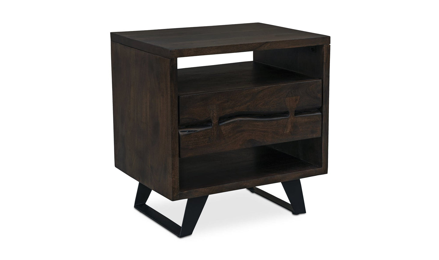 Moe's Home Collection Nightstands Madagascar Nightstand Dark Brown Madagascar Nightstand Dark Brown