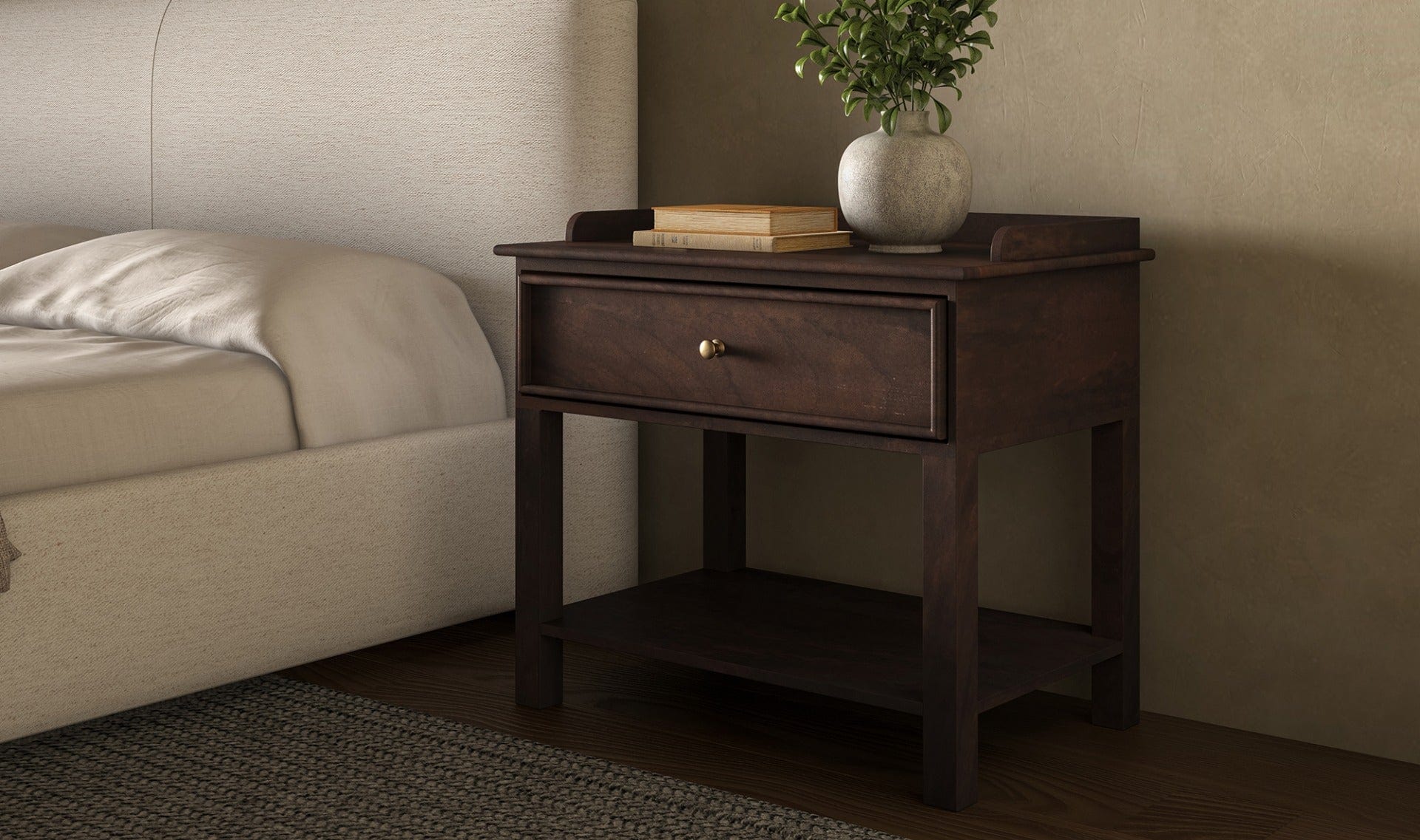 Moe's Home Collection Nightstands Maeve Nightstand Dark Brown Maeve Nightstand Dark Brown