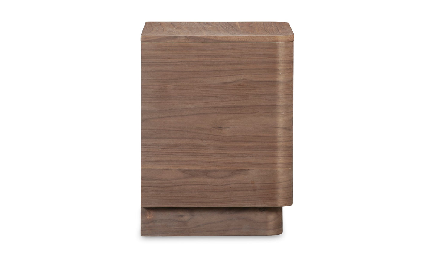 Moe's Home Collection Nightstands ROUND OFF TALL NIGHTSTAND WALNUT ROUND OFF TALL NIGHTSTAND WALNUT