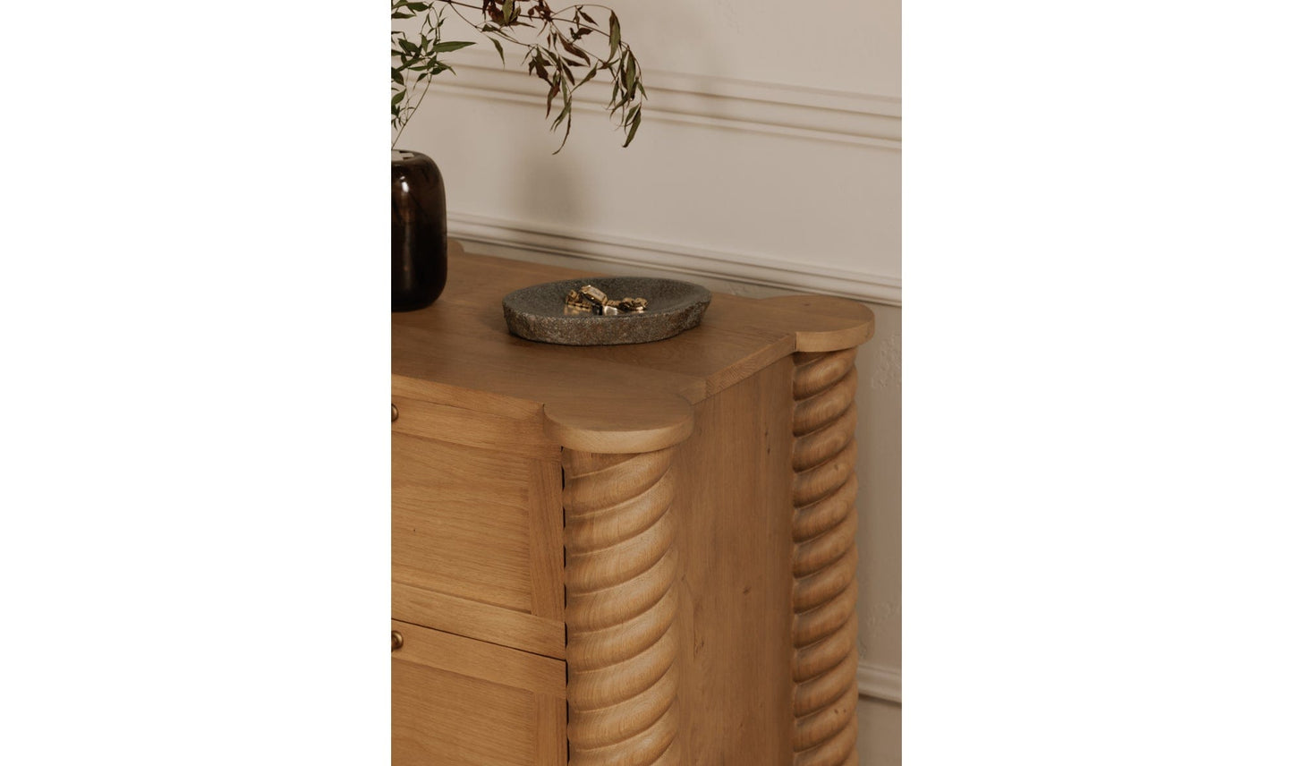 Moe's Home Collection Nightstands Treccia 2 Drawer Nightstand Oak Treccia 2 Drawer Nightstand Oak