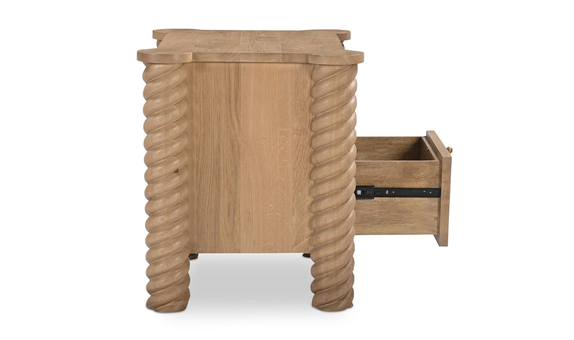 Moe's Home Collection Nightstands Treccia 2 Drawer Nightstand Oak Treccia 2 Drawer Nightstand Oak