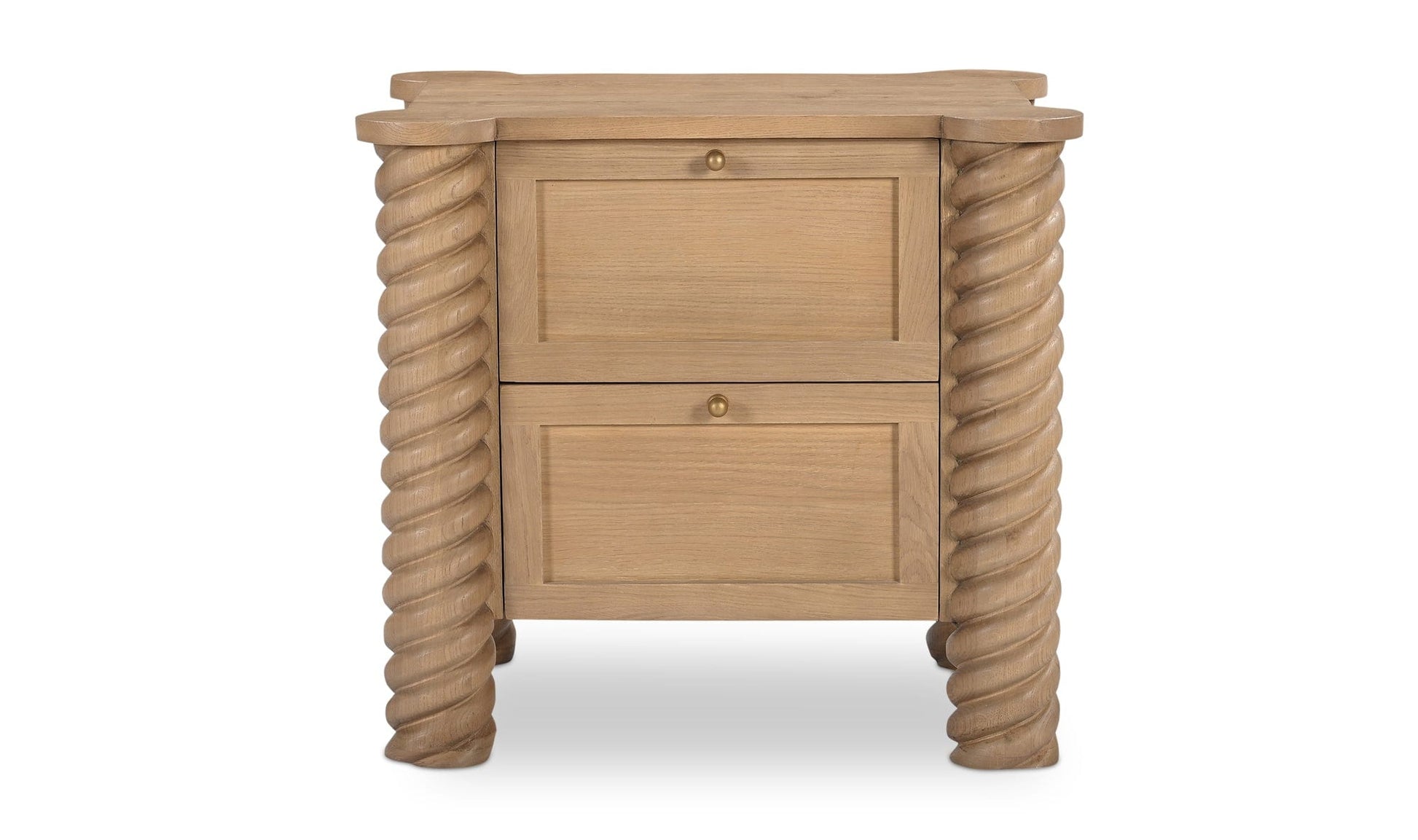Moe's Home Collection Nightstands Treccia 2 Drawer Nightstand Oak Treccia 2 Drawer Nightstand Oak